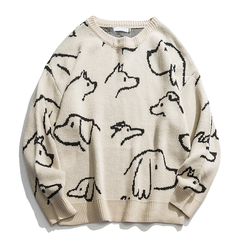 Ретро свитер в стиле хип-хоп Женский Пуловер Свободный вязаный женский зимний