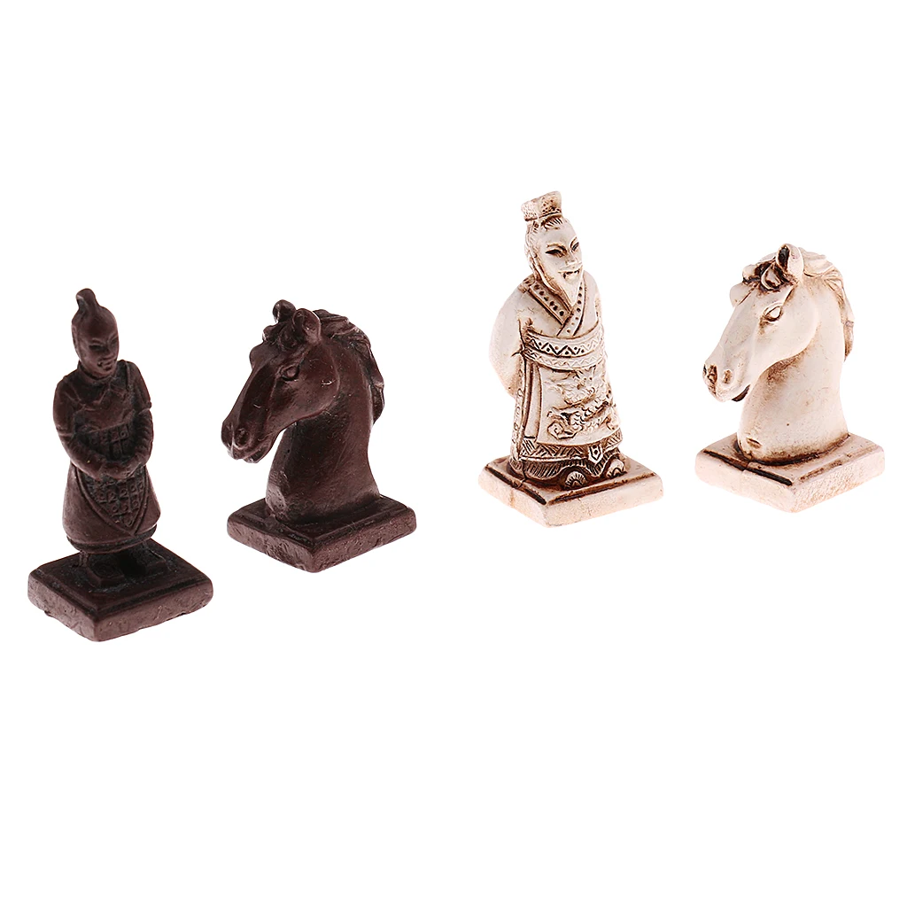 Wooden Antique Chinese Chess Pieces Set Board Game Family Leisure Toys 