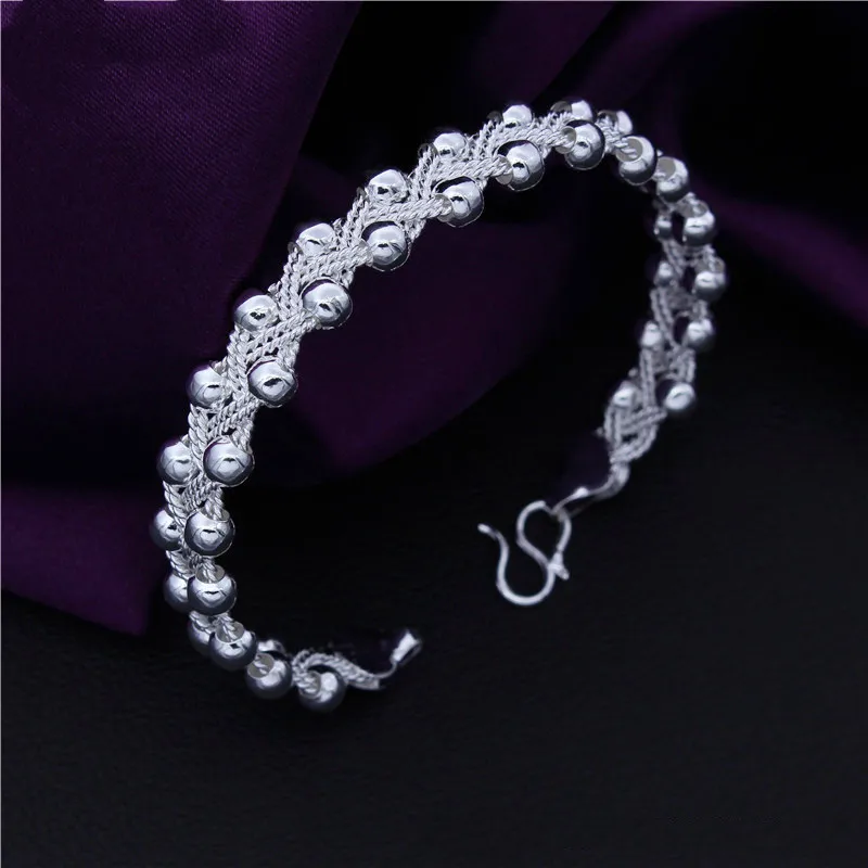 

925 Sterling Silver Jewelry Fashion Weaving Cross Chain 8 Inch Bracelet Woman's Classic Clothes With Gifts SL500