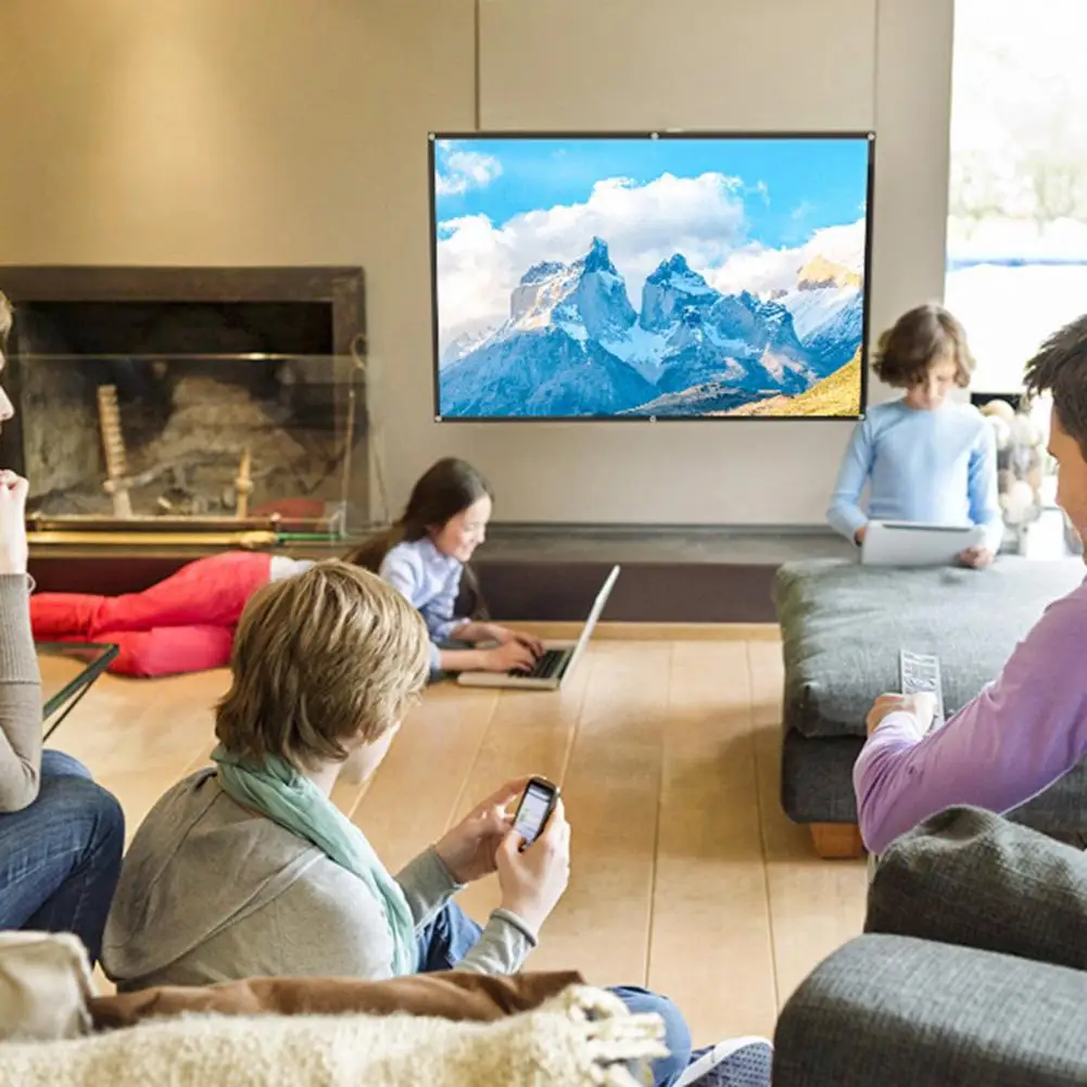 

72/84/100/120 Inches Projector Screen Projector Simple Curtain Home Outdoor KTV Office Portable 3d HD Projector Screen