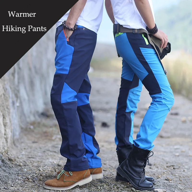 Зимние флисовые мужские походные брюки быстросохнущие водонепроницаемые теплые