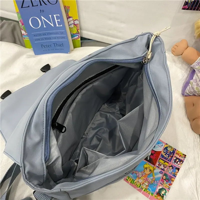 

JOYPESSIE Waterproof Backpacks Women Fashion Black Sweet Kawaii Students Bag Cute Preppy Nylon Travel Mochila