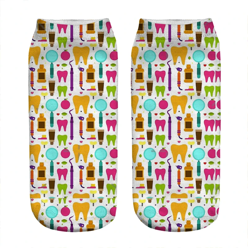 Носки женские в стиле Харадзюку с забавными зубчиками | Женская одежда