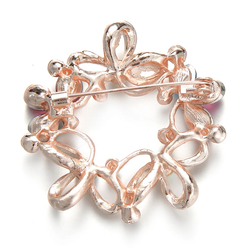 IYOE винтажные многоцветные Хрустальный цветок Броши шарф булавки Женская модная