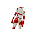 Ganzanzug Gummi латексная Униформа 100% резиновый косплевечерние, белый и красный цвет, соответствующий сексуальному боди, гоночная униформа, 0,45 мм