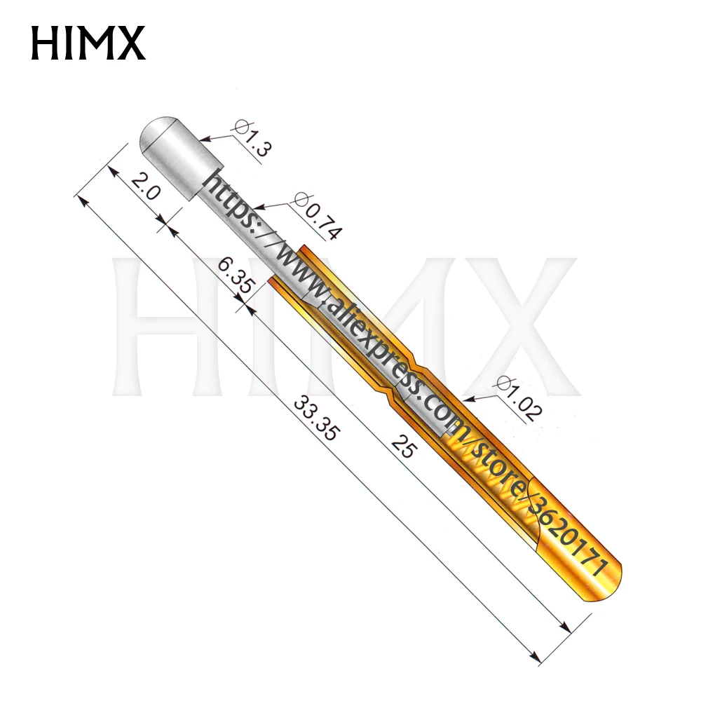 100 шт. выдвижная пружинная игла для испытания зонда наперсток 1 3 мм Латунная