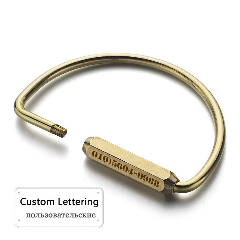 Custom Lettering BL Dalaful, заказной брелок для ключей с надписью, унисекс, медный брелок ручной работы, простой латунный автомобильный брелок, кольцо, держатель для мужчин и женщин K353 - Цвет: Custom Lettering BL