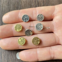 junkang20pcs 9mm alloy double sided tree of life perforated spacer beads diy making necklace bracelet jewelry crafts accessories