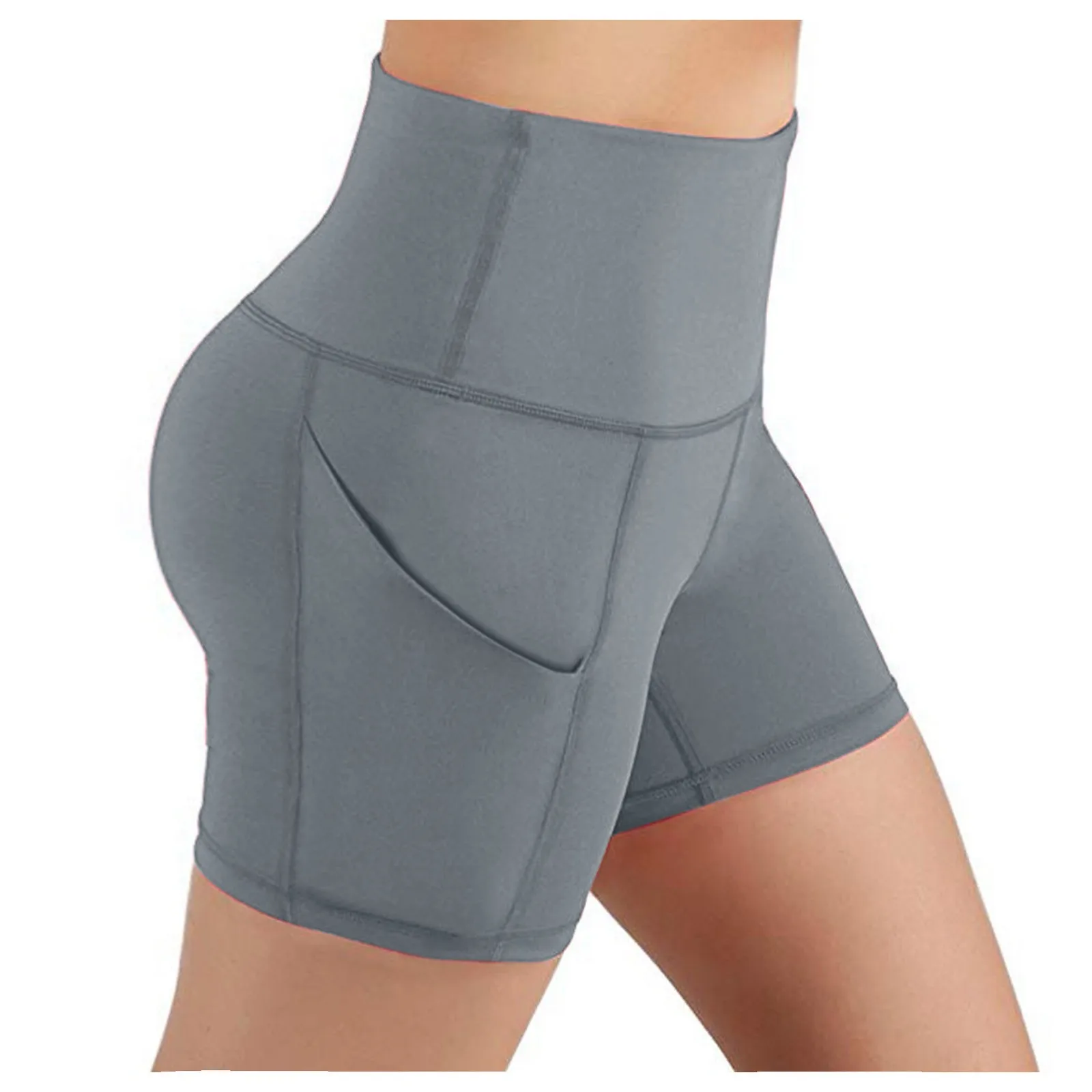

Control Pants Running Yoga Pockets Training Waist Women's High Abdomen Shorts Yoga Pants