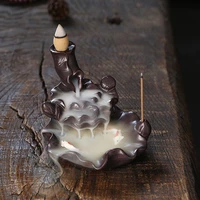 ceramic backflow incense burner lotus pisces ornamental waterfall backflow incense burner ornaments home decoration
