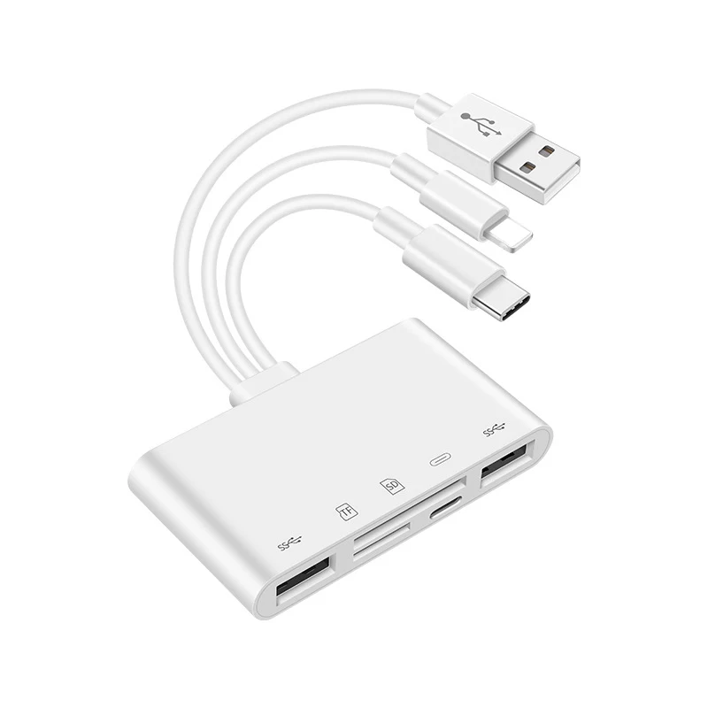 UTHAI C75 Новый 5 в 1 USB 3 0 адаптер для iPhone Android планшет SD/TF кардридер 500 мА поддержка IOS13
