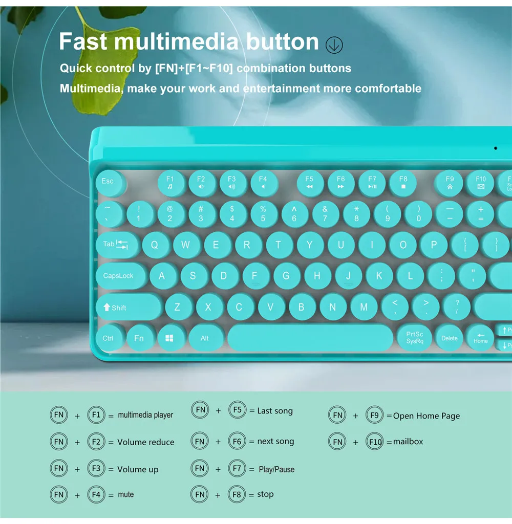 2,4 г беспроводная клавиатура игровая мышь набор Ретро Круглый Keycap клавиатура мини мышь для Macbook lenovo PC Клавиатура для ноутбука Компьютерные мыши