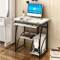 desktop computer desk home art painted frosted piano widened countertop and thick steel pipe bedroom stylish and simple
