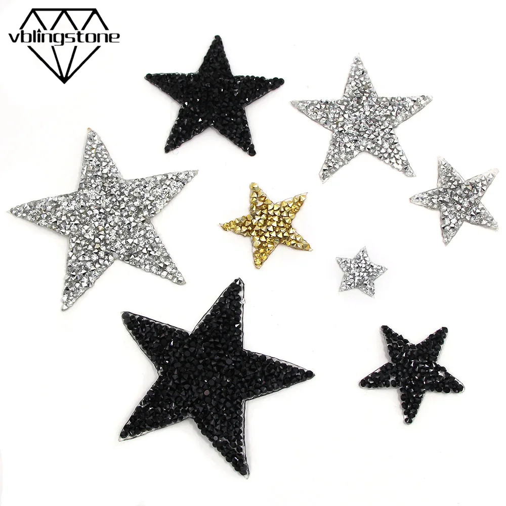 Звезда Стразы патчи кристаллами из эпоксидной смолы горячая фиксация аппликация