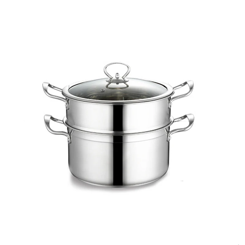 

2 Tier Thick Steamer Steam Pot 304 Stainless Steel Small Rice Roll Steamer Thickened Soup Pot Ollas De Cocina Cooking Utensils