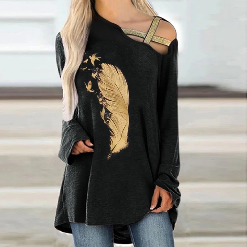 

Женская футболка с длинным рукавом, с открытыми плечами