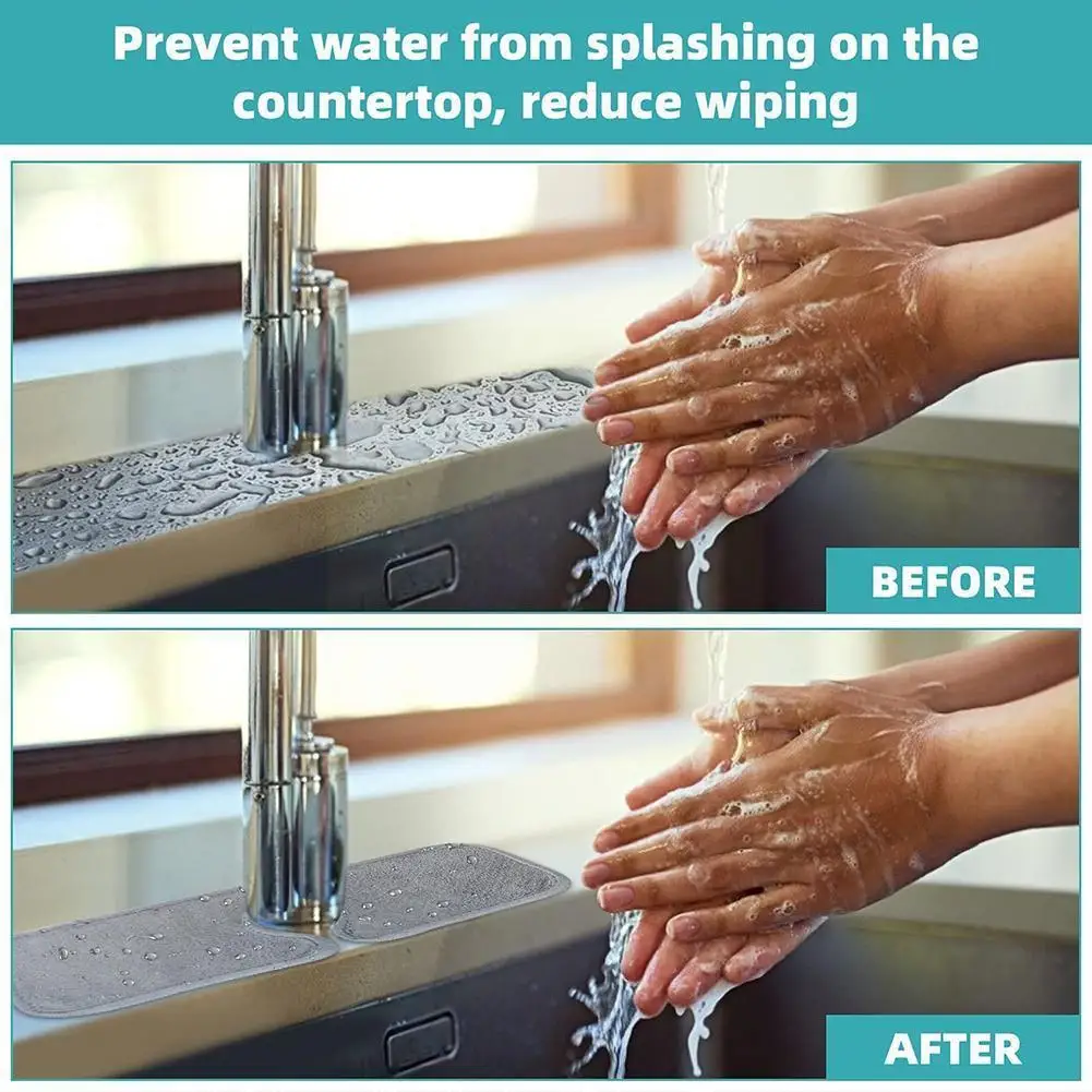 

Kitchen Faucet Absorbent Mat Sink Splash Guard Microfiber Faucet Splash Catcher Water Drying Pads For Kitchen Bathroom And Q9w1