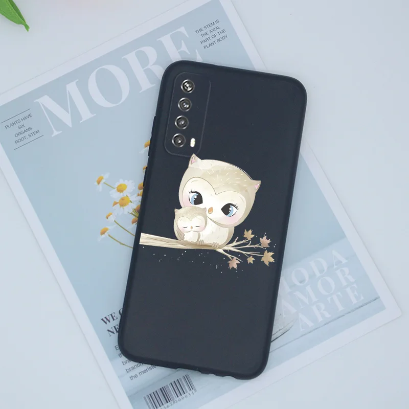 tpu silicone case for huawei p smart 2021 case back cover cute cartoon for huawei p smart 2021 y7a psmart case matte phone shell free global shipping