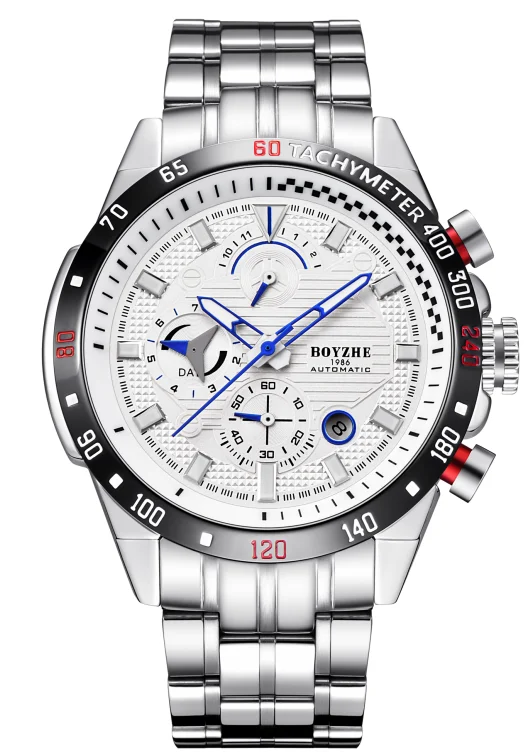 BOYZHE мужские брендовые часы водонепроницаемые деловые нержавеющая сталь