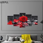 Холст с красными розами и лепестками дождя, фотообои, Современная Модульная картина, декор гостиной