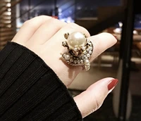 vintage ring accessories flower style pearl womens ring temperament fashion jewelry engagement ring for women