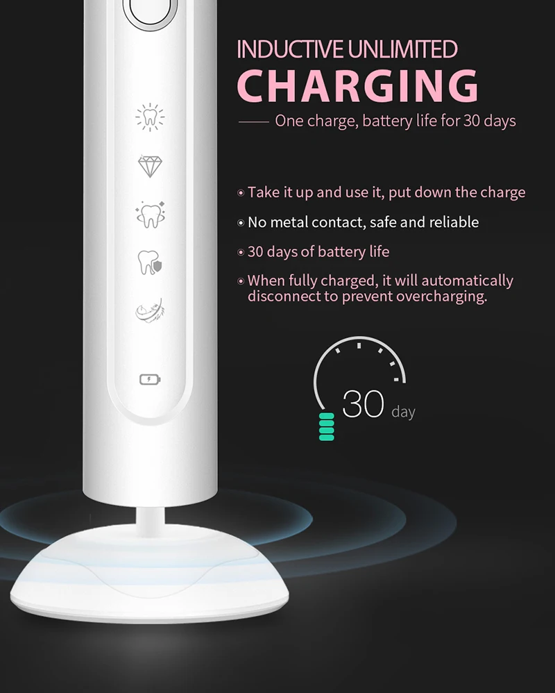 Electric Toothbrush With USB Rechargeable Tooth Brushes Ultrasonic Adult Waterproof  Teeth Brush | Бытовая техника