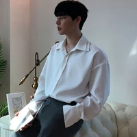 wine redblackwhite shirt mens fashion business society mens dress shirt korean loose casual long sleeved shirt men m 2xl