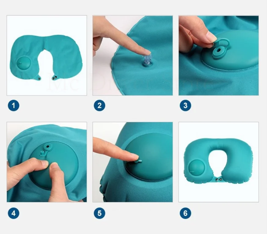 Автоматическая воздушная надувная u образная подушка для путешествий шеи