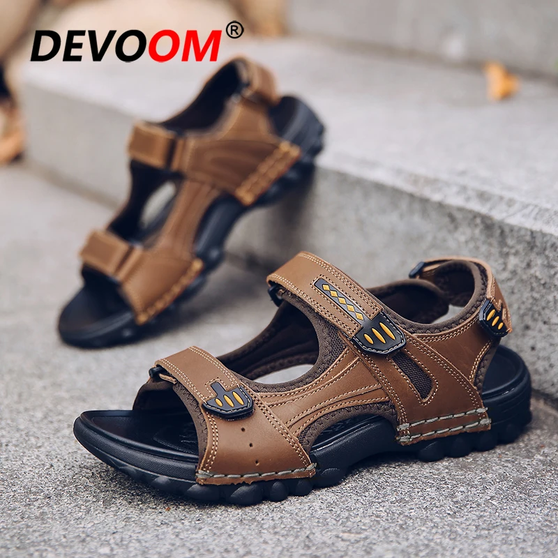 New Sport Sandals Men Shoes High Quality Leather Sandalias Hombre Beach Trekking Summer Sandalen heren 48 | Спорт и развлечения