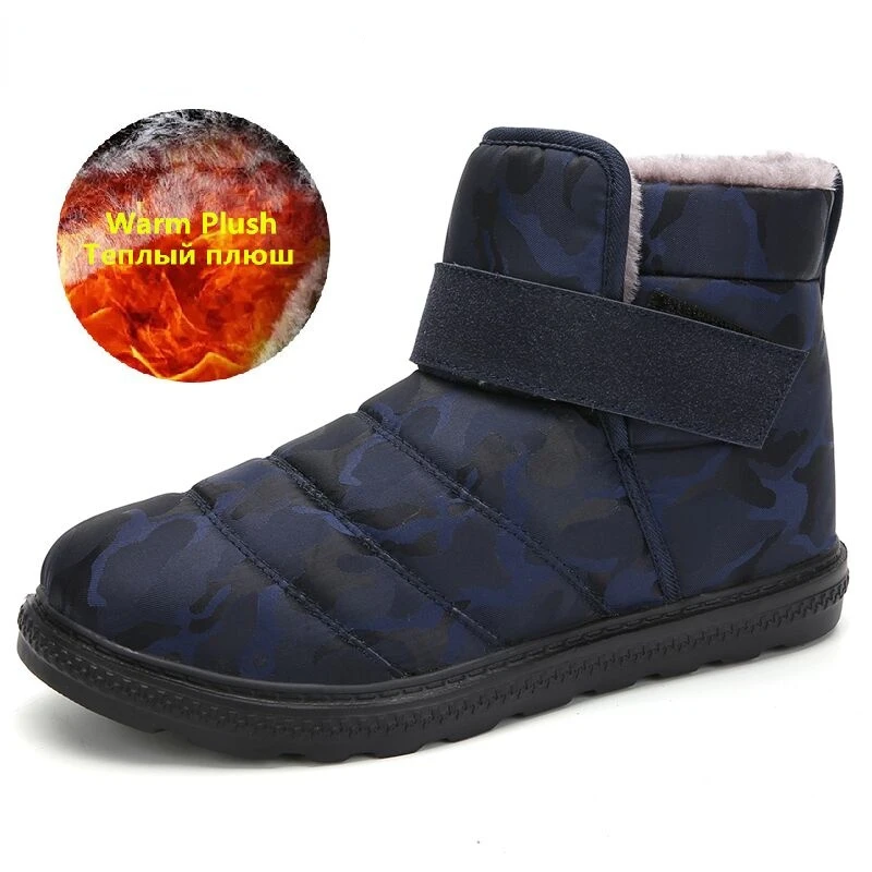 

Брендовые мужские ботинки, зимние сохраняющие тепло мужские ботильоны, Нескользящие зимние ботинки унисекс, уличные водонепроницаемые раб...