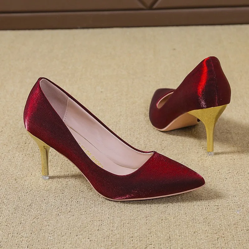 Осенняя женская обувь на высоком каблуке модные крутые туфли шпильке для банкета