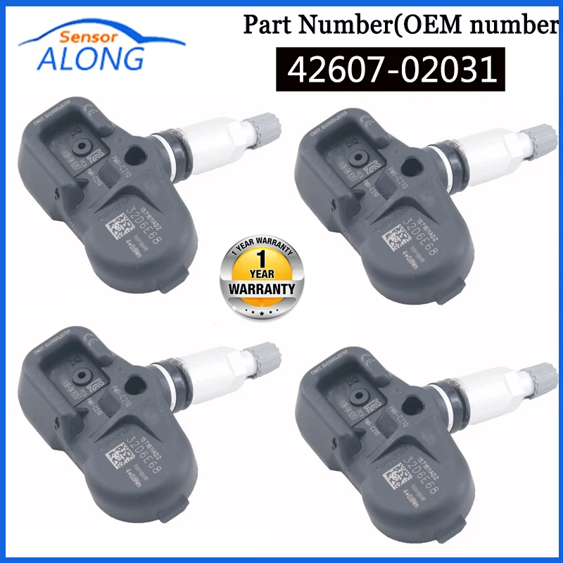 

4 PCS For TOYOTA Avensis Auris RAV4 Yaris Verso 42607-02031 4260702031 42607-02030 PMV-C210 TPMS Tire Pressure Monitoring System