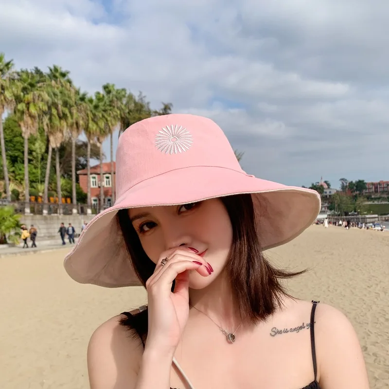 Шляпа от солнца с широкими полями и защитой УФ лучей для женщин летняя Панама