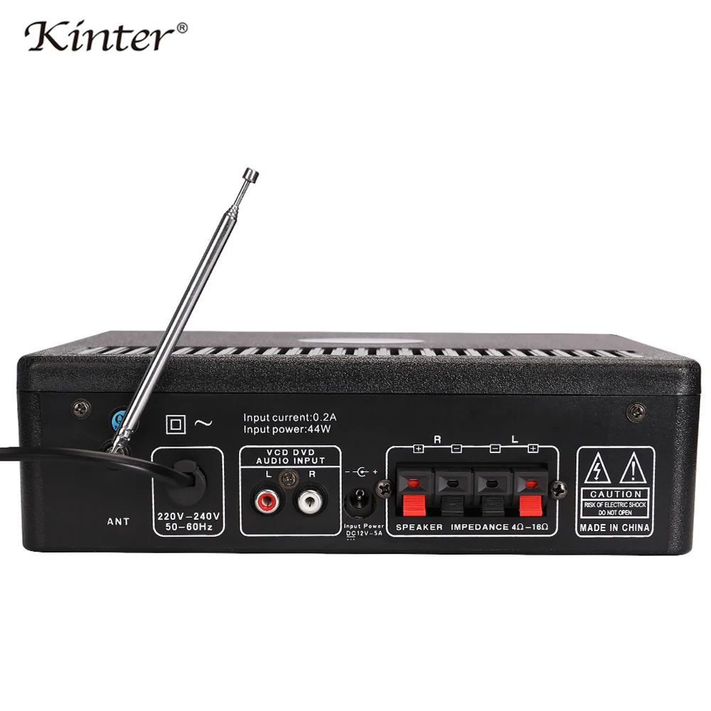 Kinter-012 усилитель звука для динамика 30 Вт 2 канала мини домашний кинотеатр усилитель аудио с USB SD MIC вход FM радио светодиодный дисплей