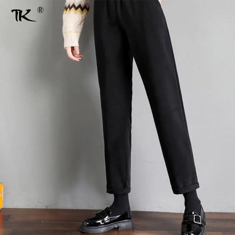 Брюки-султанки женские с широкими штанинами шерстяные брюки эластичным