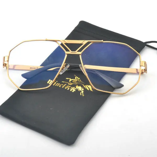 gold clear MINCL женские модные кошачьи солнцезащитные очки стиль Брендовые мужские крутые цельные солнцезащитные очки большая оправа прозрачные очки UV400 очки NX - Цвет линз: gold clear