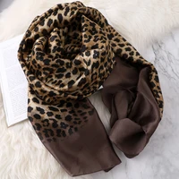 2020 spain fashion ombre sexy leopard silk scarf shawl lady print soft shawls wraps winter neck scarves pashmina hijab stole