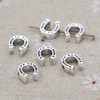 jakongo 20pcs antique silver plated horseshoe spacer beads for jewelry making bracelet accessories diy handmade findings 10x9mm