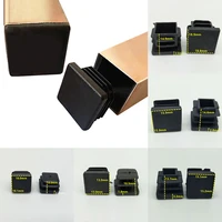 10pcpack square plastic black blanking end cap tube pipe insert plug bung furniture accessories 10151920222530354050mm