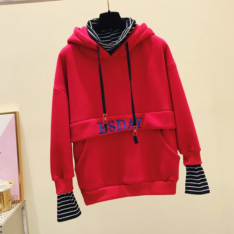 Женский флисовый пуловер из двух частей с буквенным принтом NS9084 Осень-зима 2019 |