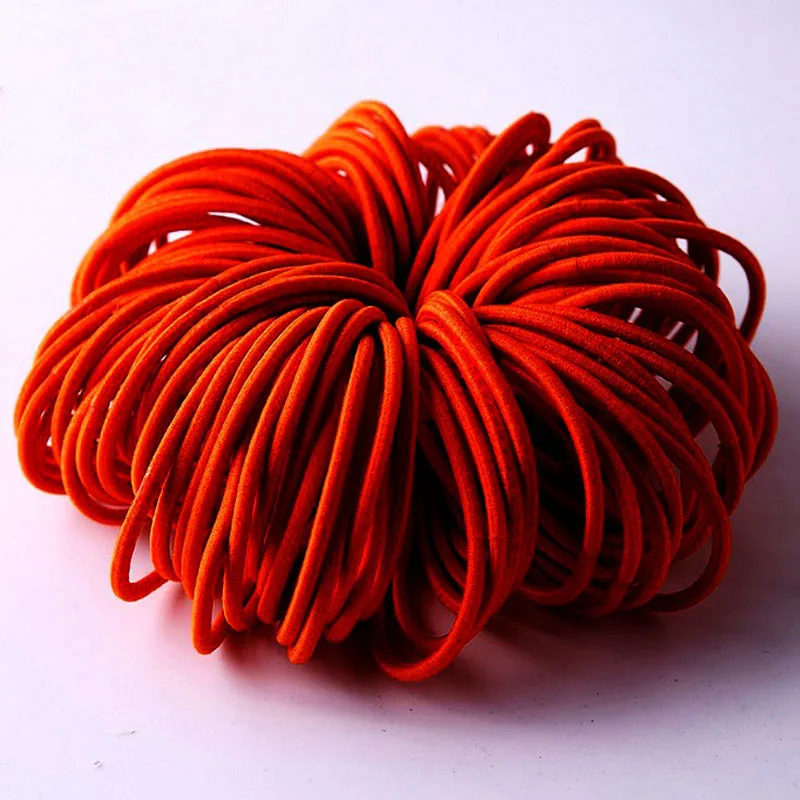 red 50pcs 50/100 шт. цветной зарядный кабель в нейлоновый оплетке с резиновые ленты эластичные повязки на голову для девушек Детская Scrunchie держатель резинки для волос аксессуары - Окраска металла: red 50pcs