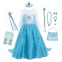 elsa dresses for girls clothes kids cosplay princess dress snow queen vestido childrens costumes birthday party