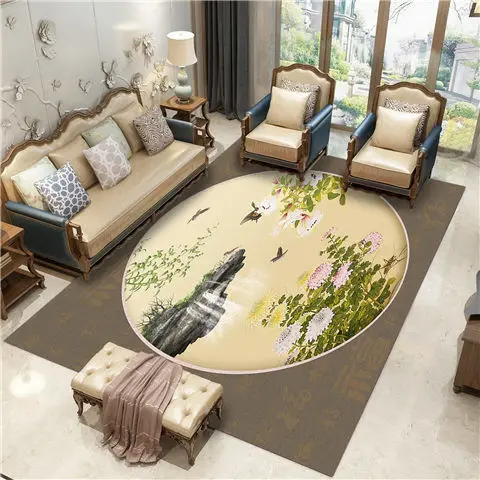 Landscape Carpet Living Room Home Decor Plum Flowe Bedroom Rug Sofa Coffee Table Floor Mat Study Chinese Style Soft Rugs | Дом и сад