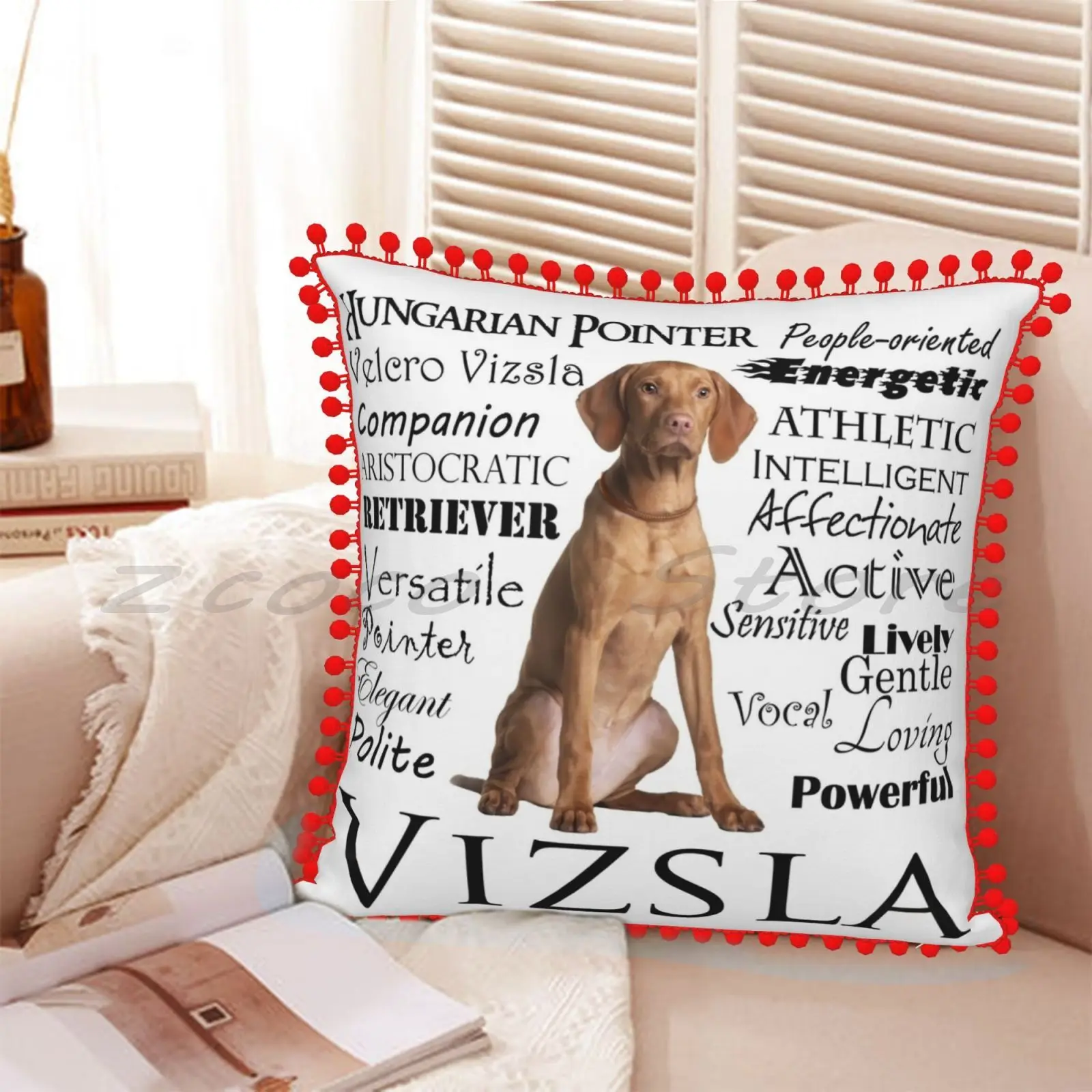 Vizsla черты печати Индивидуальный рисунок льняная плюшевая бархатная тканевая