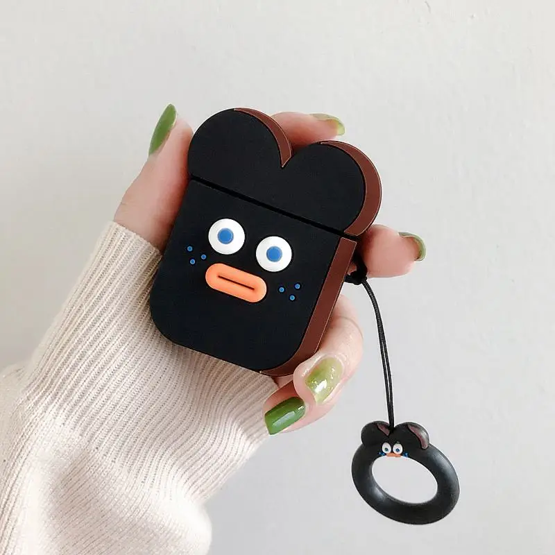 GJ0024 Стежок беспроводной Bluetooth наушники с ремешком чехол для Airpods силиконовый Дамбо защитный чехол для Airpods 2 человек паук мультфильм - Цвет: GJ0024