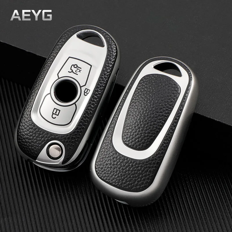 

Leather Style Car Key Case Cover Shell For Buick Verano Encore GX GL6 2019 2020 Lacrosse Regal GT Car Shell Styling Accessores
