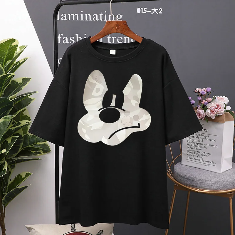 Disney cartoon Mickey Tshirt Tops Summer casual oversized Women T-shirts Ulzzang hip hop Streetwear Harajuku short sleeve tshirt