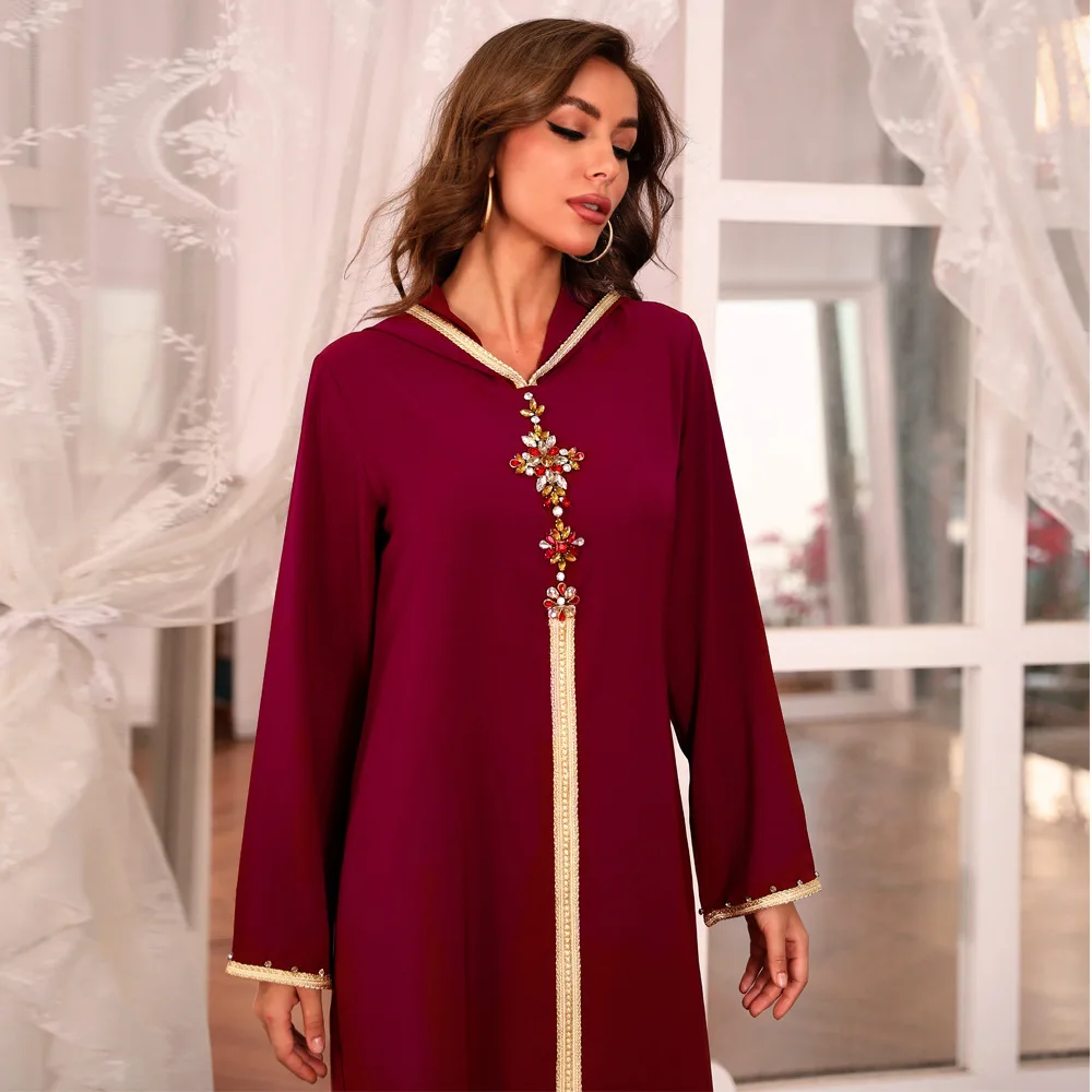 Abaya Дубай Турция Kaftan Hijab мусульманское платье мусульманская одежда бриллиантовое