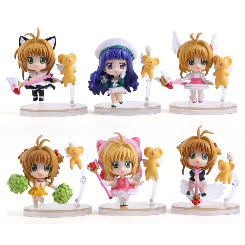 Cardcaptor Sakura Mini фигурки из ПВХ Kinomoto Daidouji Tomoyo Фигурки игрушки 6 шт./компл.|figure toy|action figure