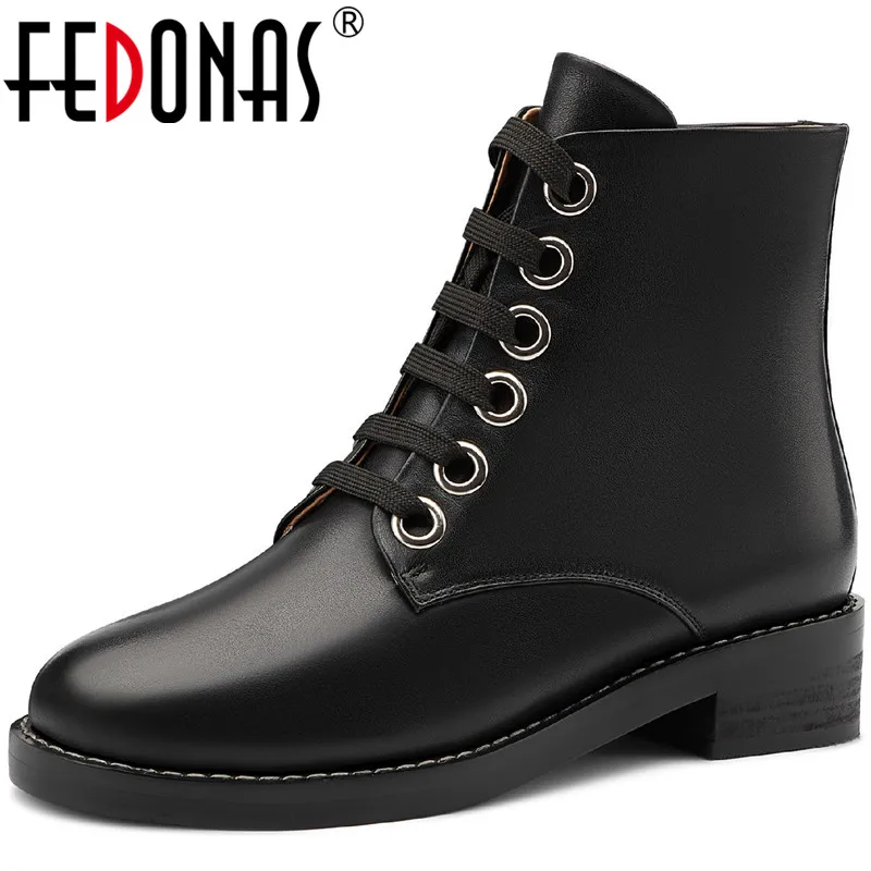 

FEDONAS/Винтажные женские ботильоны; Новинка 2021 года; Сезон осень-зима; Обувь из натуральной кожи; Женские офисные вечерние ботинки в стиле ретр...